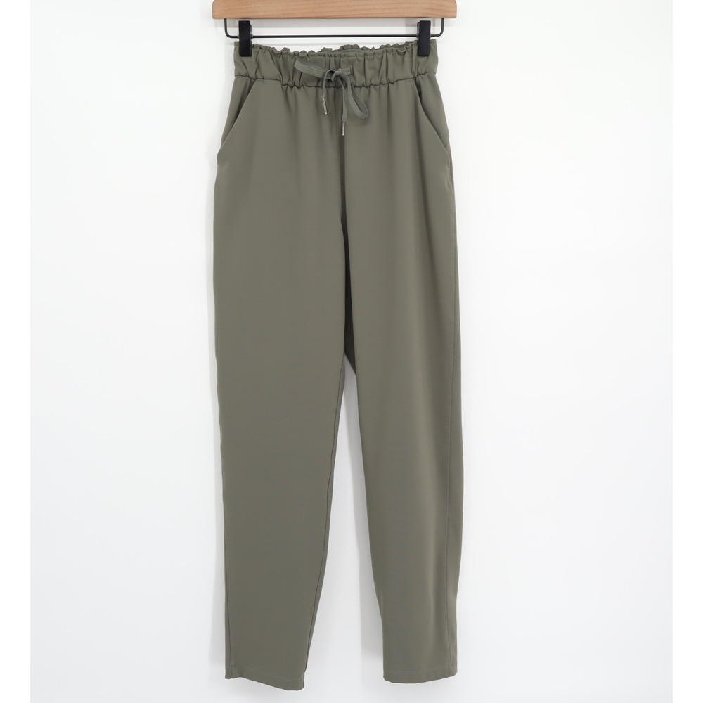 Lululemon Women's Keep Moving Pant 7/8 High Rise Grey Sage Sz 2